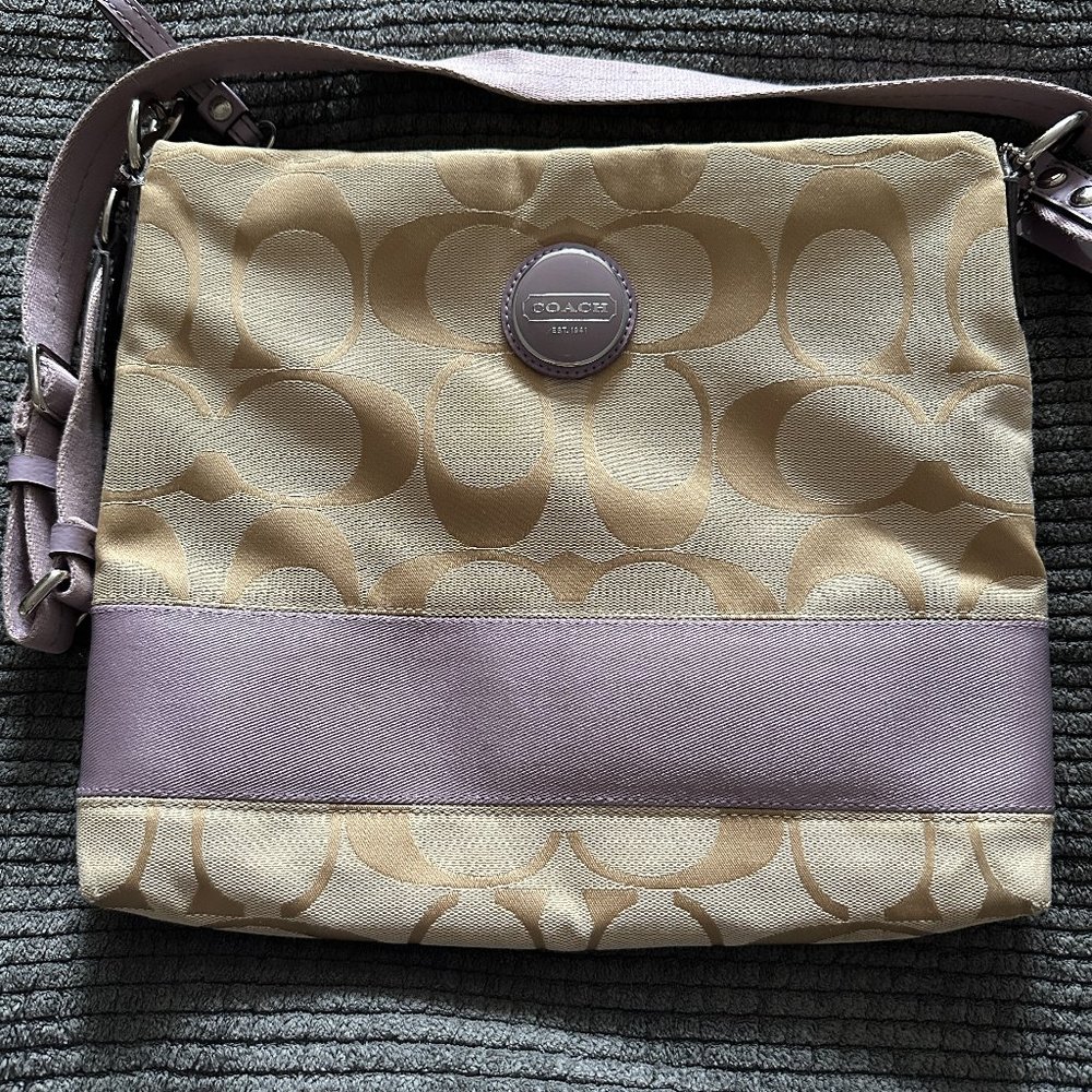 Signature Purple detail Coach Purse